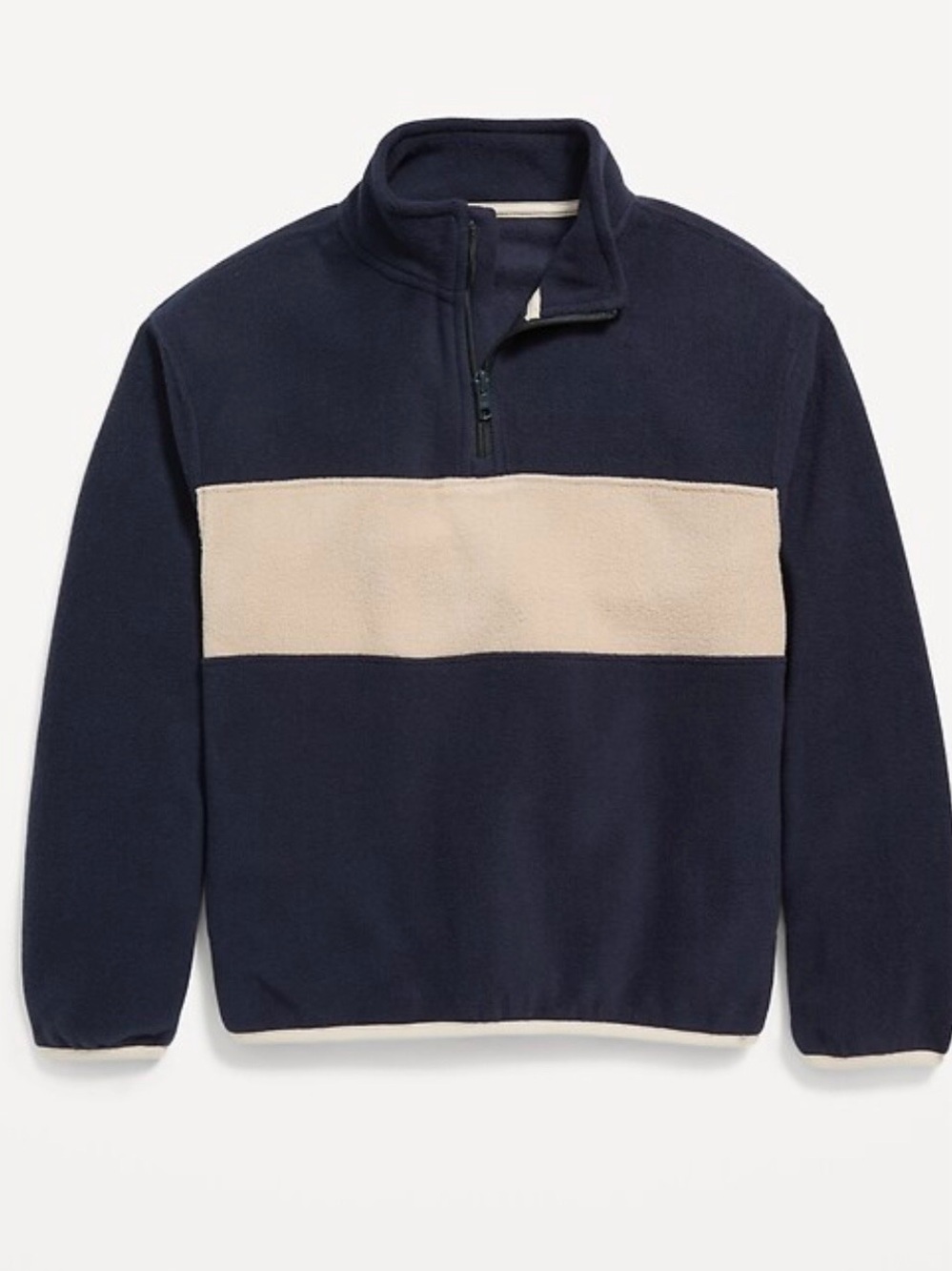 Old Navy Boys Navy Quarter-Zip Fleece Pullover